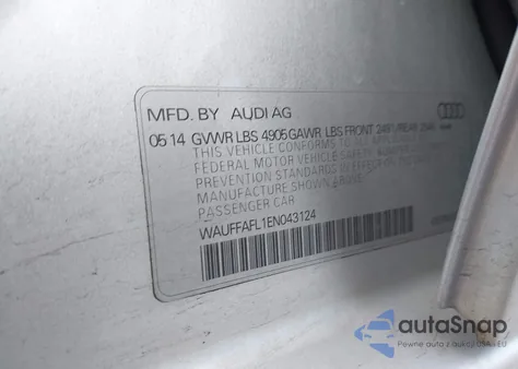 2014 Audi A4 2.0T Premium from USA, damaged, VIN WAUFFAFL1EN043124